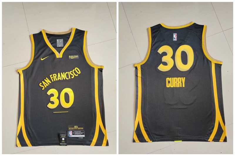 Warriors 30 Stephen Curry Black Nike 2023-24 City Edition Swingman Jersey->texas rangers->MLB Jersey